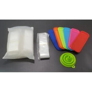 114 Disposable Ice Popsicle Mold Freezer Tubes W/ Zip Seals, Funnel & 6 Sleeves